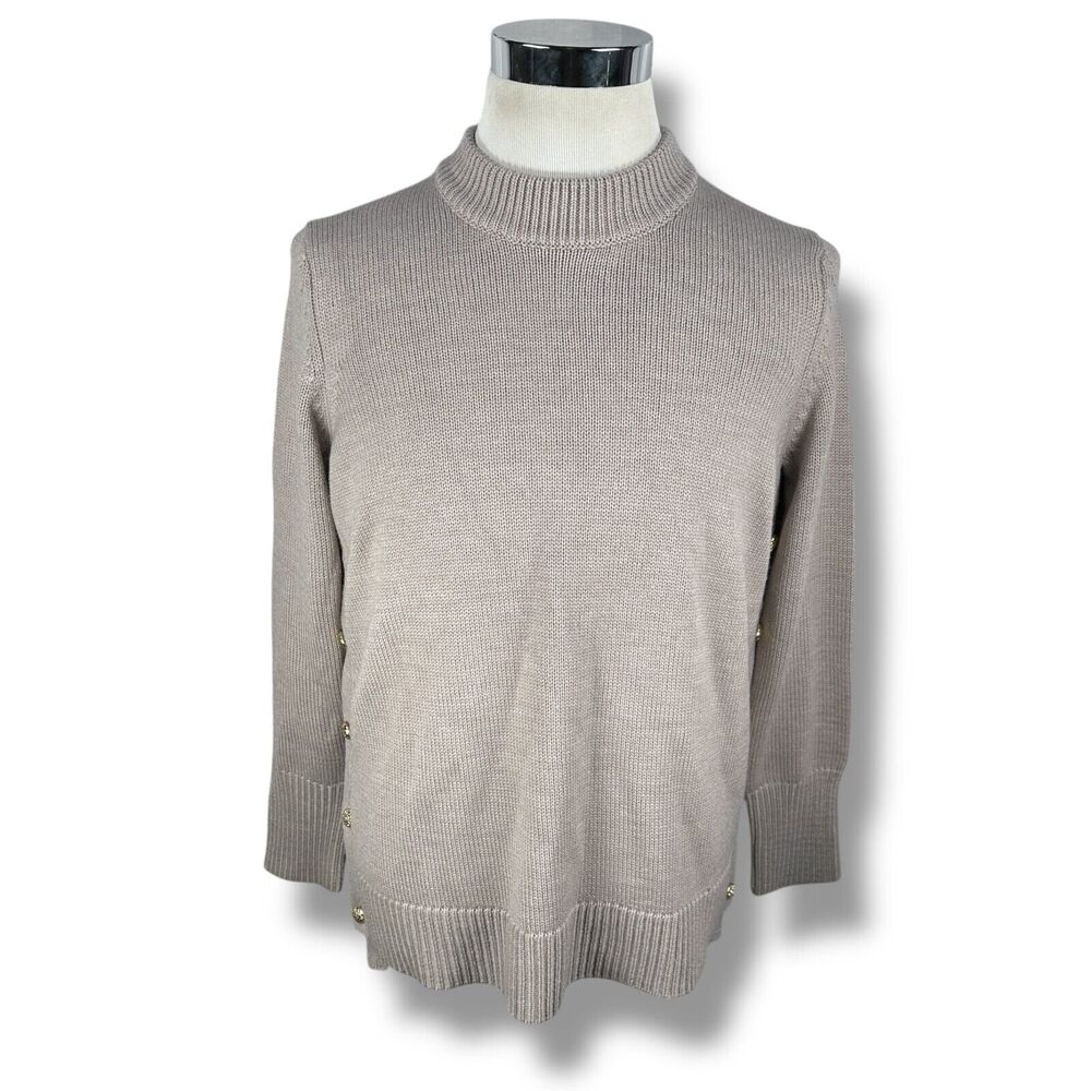 Tuckernuck Bexley Sweater Women’s Medium Light Beige Wool Knit Long‎ Sleeve